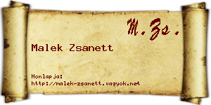 Malek Zsanett névjegykártya